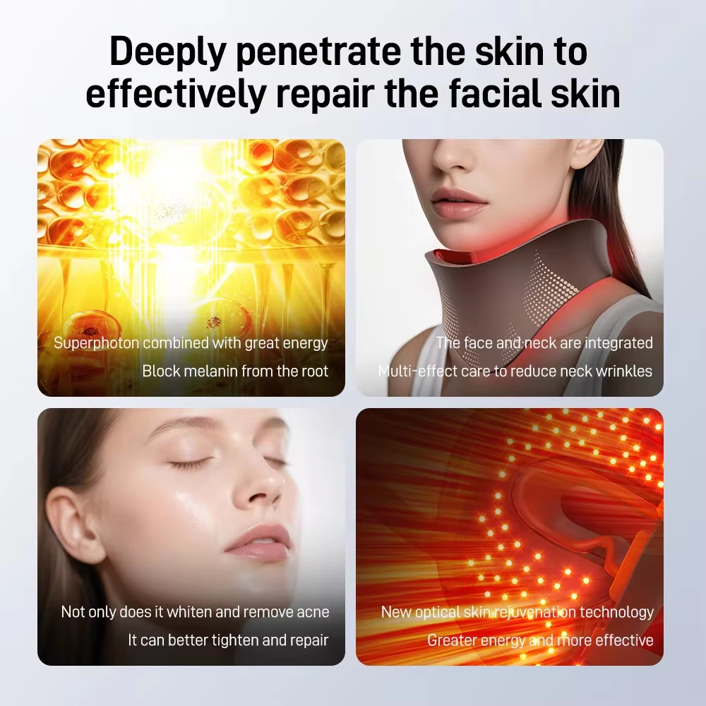 Neck and Face Integrated Led Mask Rejuvenate Mode Collagen Stimulation Skin Brightening Anti Aging Salon Equipment