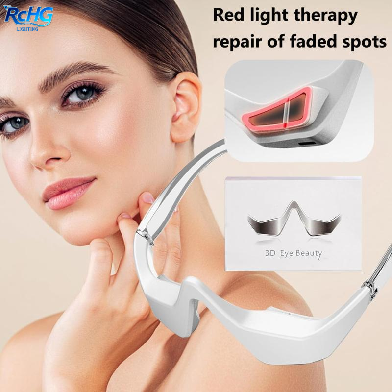 Red Therapy LED Eye Lift Wand 650nm Microcurrent Vibration 3D Contour Dark Circle USB Recharge 3 Mode Home Office Use OEM Gift