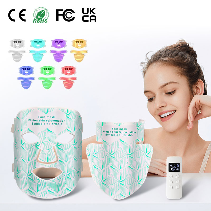 7 Colors LED Red Light Therapy Facial Mask Skin Rejuvenation Anti Aging Beauty Mask for Face Neck Home Skin Care Beauty Device