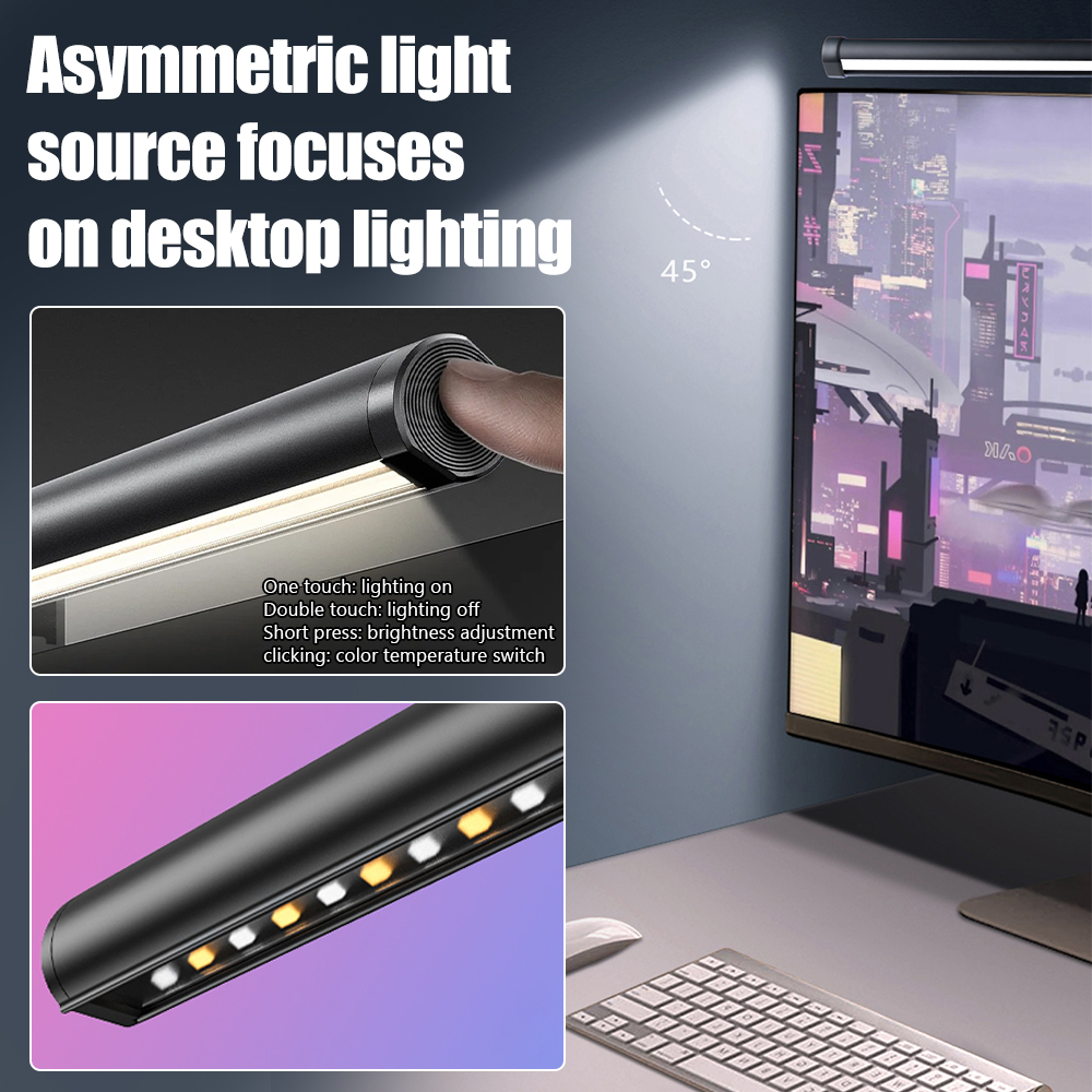 Stepless Dimming LED Eye Protection Hanging CCT Light USB Powered Smart App Control Computer Monitor Laptop Screen Bar Lamp