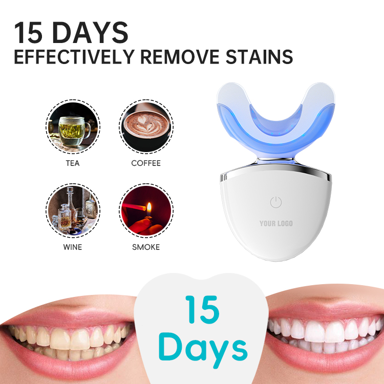 Professional Blue Light LED Teeth Whitening Device Wireless Rechargeable Fast Whitening System for At-Home Oral Beauty Care