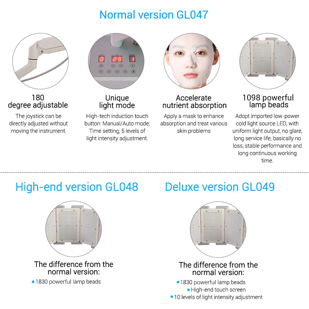 Salon Use Professional 660nm Face LEDs-Lights Therapy Machine Vertical