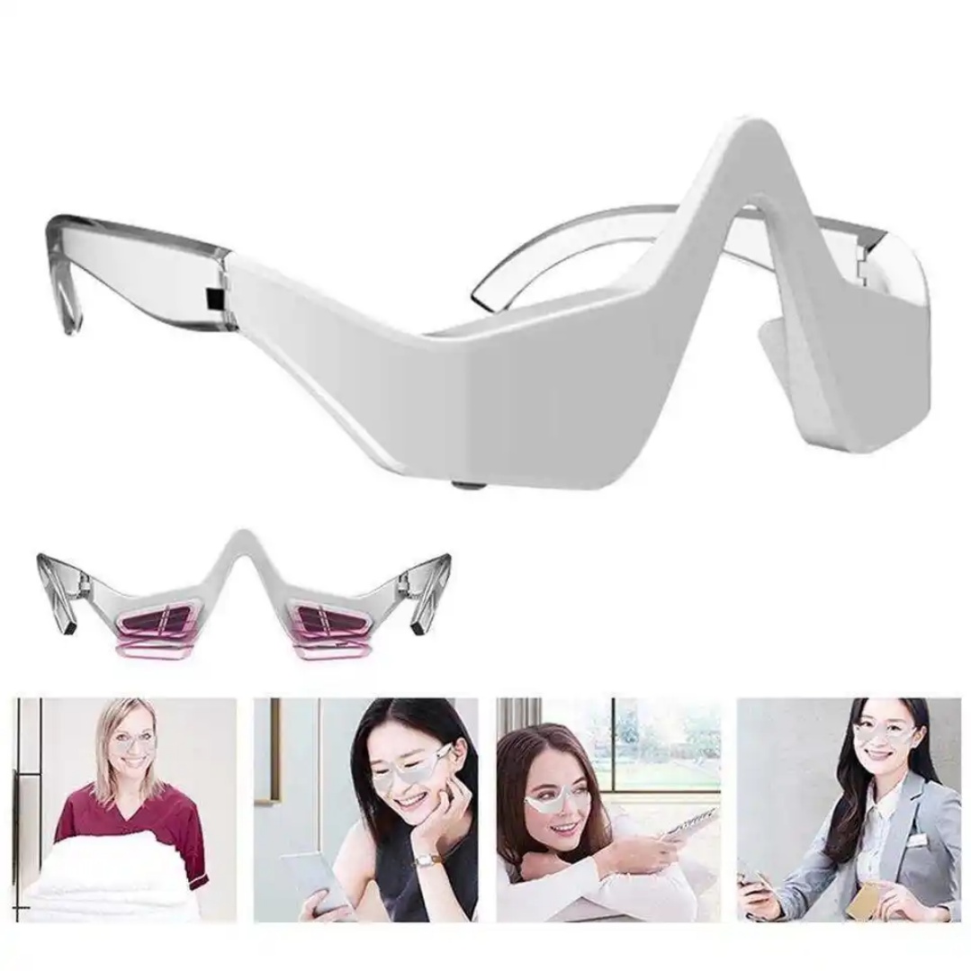 Facial Red Light Beauty Eye Massager Light Therapy Eye Beauty Wand for Facial Skincare Wand Purple &amp; White Rejuvenation Tool