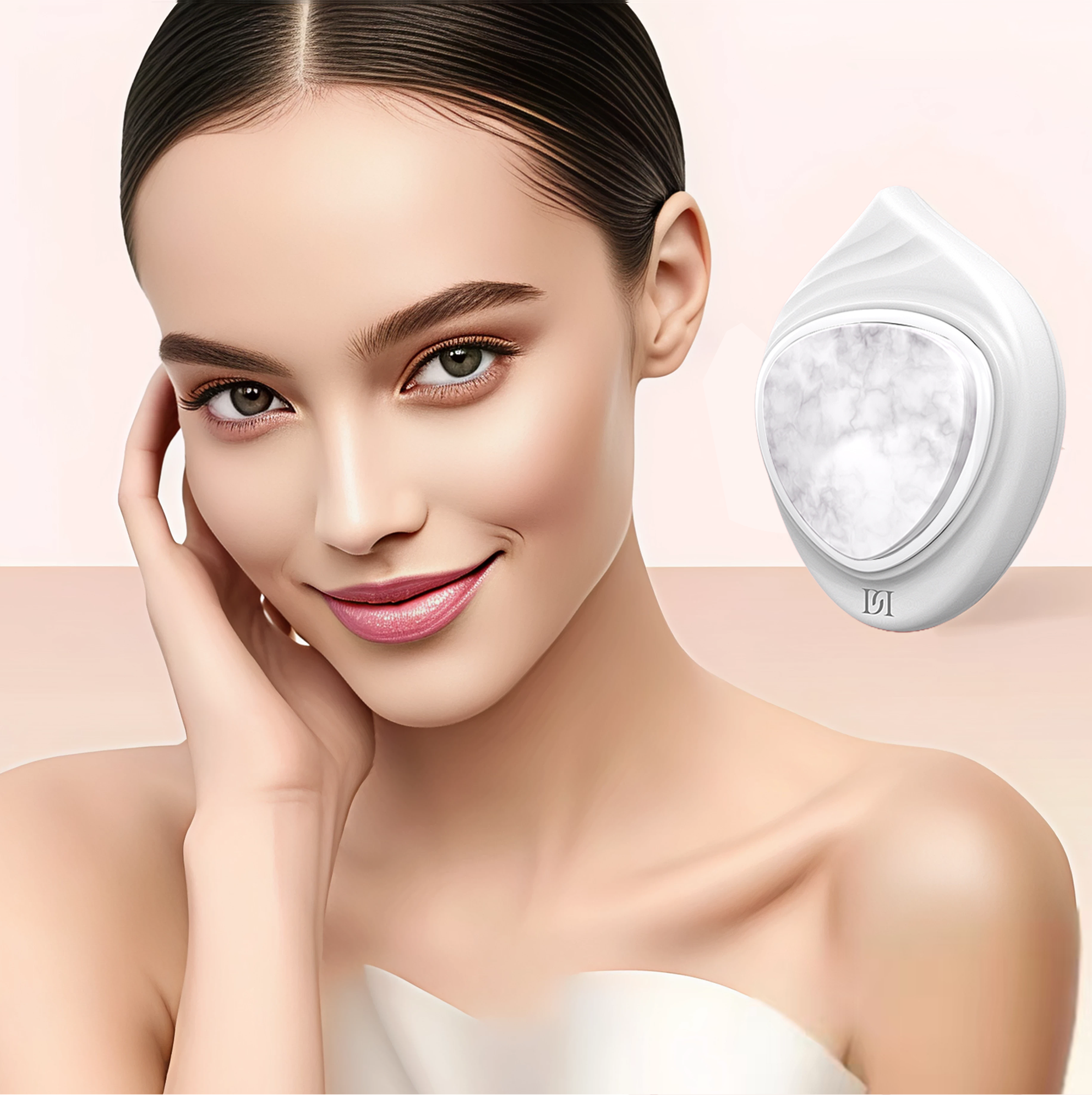 Nature's Glow Jade Facial Wand: Natural Heating &amp; High-Frequency for Holistic Skin Care-Tri-LED Jade Glow Facial Massage Device