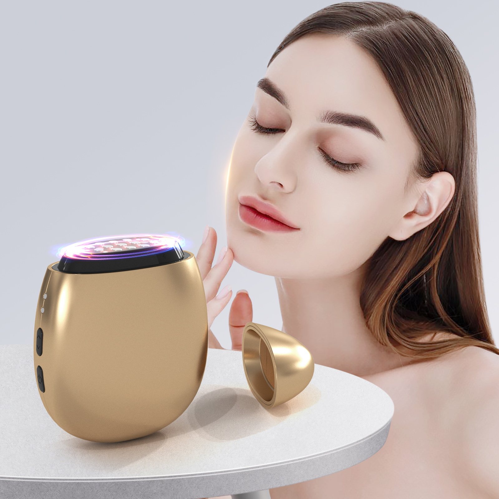 Red Light Therapy Wand for Face Neck Hands 3-Color LED Skin Tightening and Wrinkles Removal Massager
