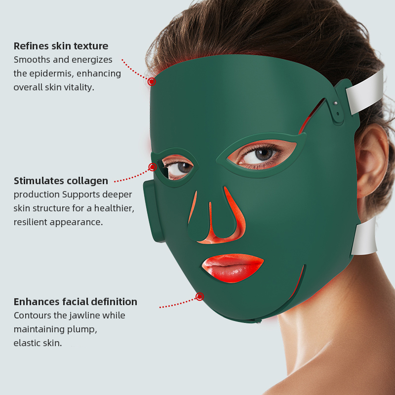 Redfy LED Facial Mask Comfortable Fit Adjustable Strap Device Portable Rechargeable Multi Spectrum Light Photon Therapy