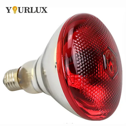 Yourlux 100W/300W Infrared Heating Lamp For Chicken And Pig Farms White Emitting Color Glass Body IR Lights
