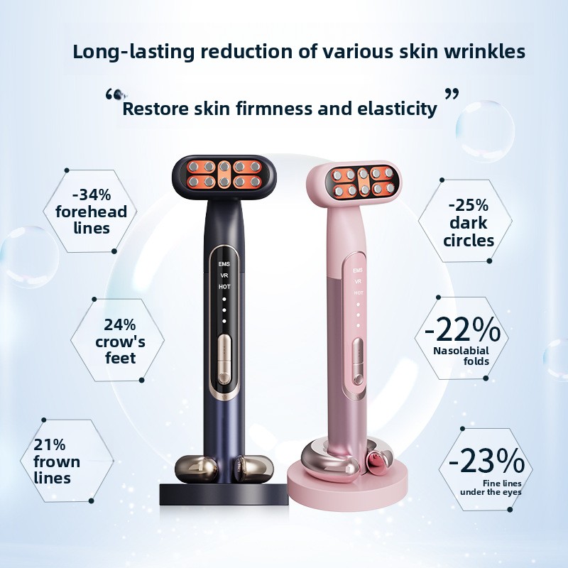 Electric Home Use Eye Massager with Vibration Heat Compress Colored Light Therapy for Dark Circles &amp; Puffy Bags (ABS Material)