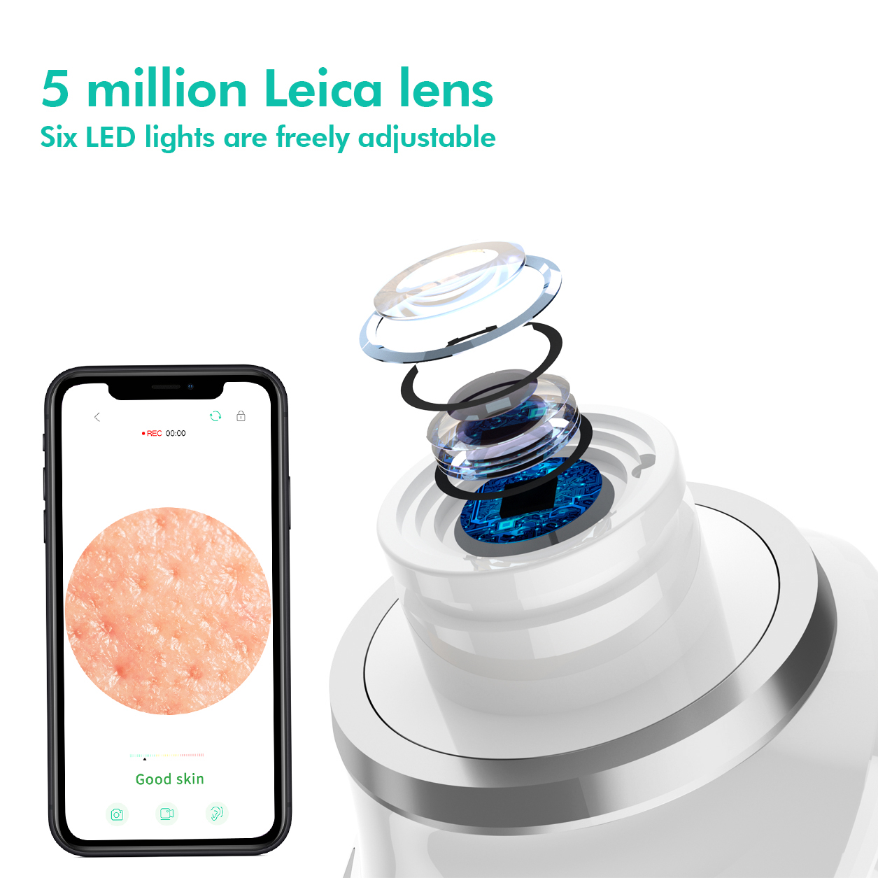 Professional WiFi Visual Camera Blackhead Remover Wireless Vacuum Pore Cleaner Waterproof Face Cleansing Nose Use 3 Suction