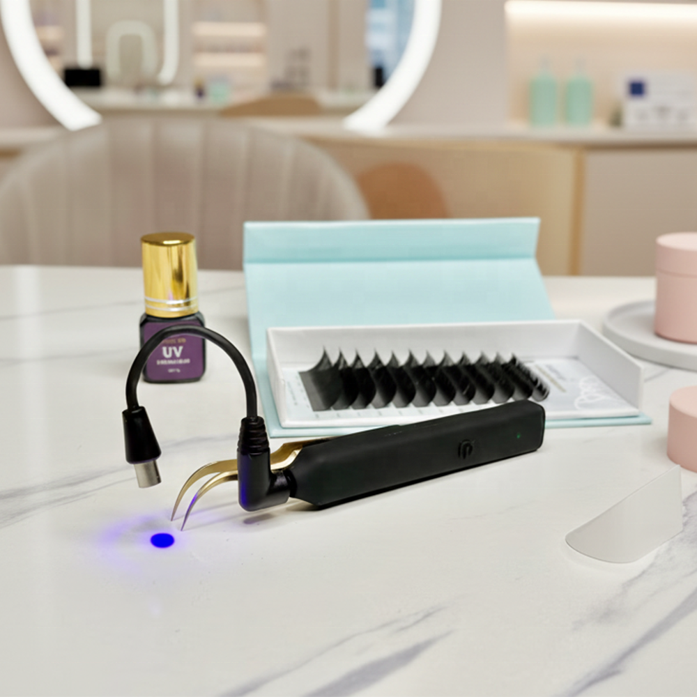 Foot-operated LED UV Lamp for Extending Eyelashes Wireless Control Forceps Lamp for Use in Beauty Salons