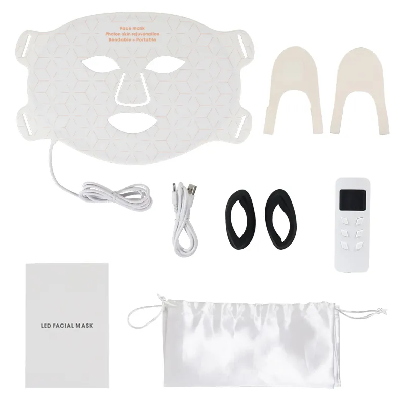 4-Colours Slight Silicone LED Facial Masks Face Skin Beauty & Personal Care Product