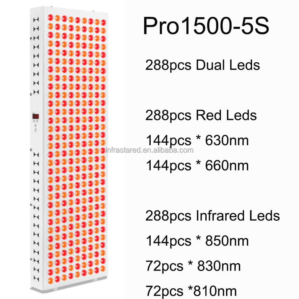 5 Wavelength Powerful 1500w Clinic Medical Grade Skin Tighten Infrared Red Light Therapy Panel