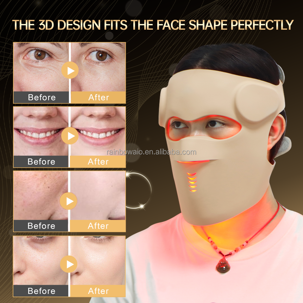 4d Laser Infrared Mask Face 1070nm NIR Medical LED Lights of Surgical Anti-aging Face Lift Full LED Beauty Face Red Light Mask