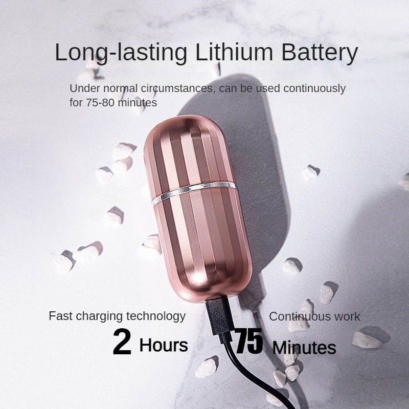 New Waterproof IPX7 USB Rechargeable Stainless Steel Wireless Face Underarm Razor Mini Portable Electric Rotary Shaver For Women