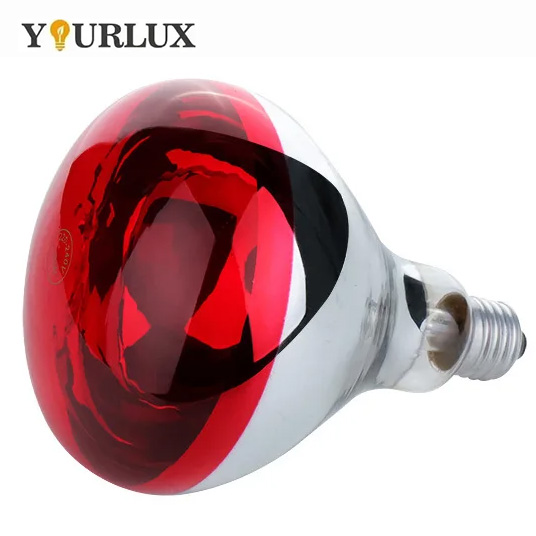 Yourlux 100W/300W Infrared Heating Lamp For Chicken And Pig Farms White Emitting Color Glass Body IR Lights