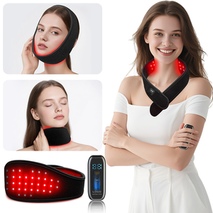 Portable Wireless Rechargeable 40 LEDs Neck Care 660nm 850nm Red Light Therapy Neck Chin Wrap Home Use