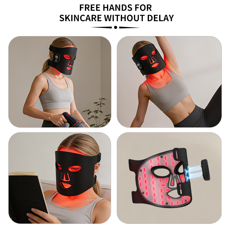 Yanxer Silicone Beauty Mask TLM200-K with 510K 630nm 850nm Certificates Face &amp; Neck Mask Home Spa Clinic LED Light Therapy Mask