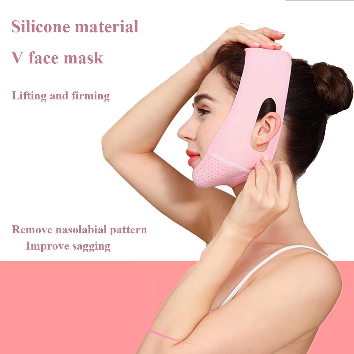 Rechargeable Heat Therapy Tool for Skin Smoothing and Brightening 3-Color LED Light Facial &amp; Neck Massager Face Strip