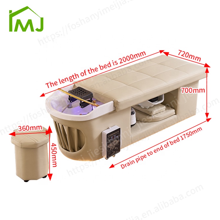 Factory Beauty Salon Hair Washing Head Spa Massage Table Shampoo Bed With LED