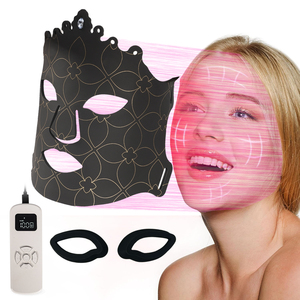 Portable 96-LED Rechargeable Infrared Red Light Therapy Face Mask 2000mAh Anti-Aging Home 7 Modes Blue Beauty Personal Care