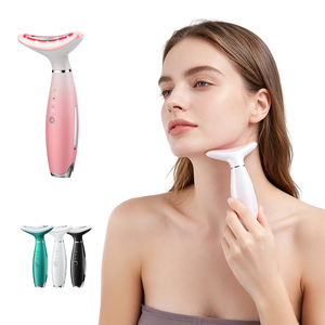 Neck Massager Smart LED Photon Therapy Red Blue Green Light EMS Microcurrent Lifting Firming Facial Beauty Device