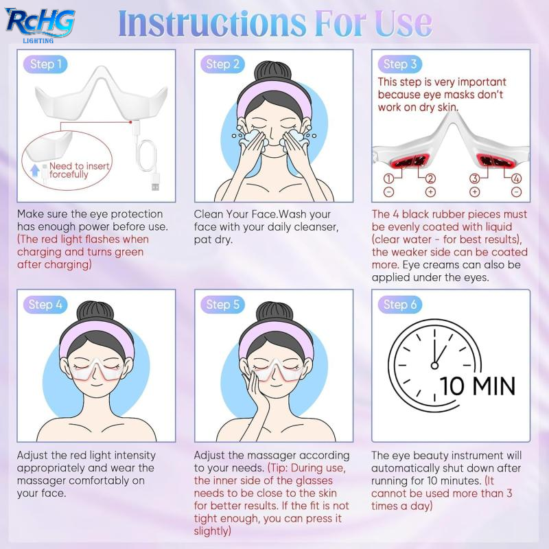 Red Therapy LED Eye Lift Wand 650nm Microcurrent Vibration 3D Contour Dark Circle USB Recharge 3 Mode Home Office Use OEM Gift