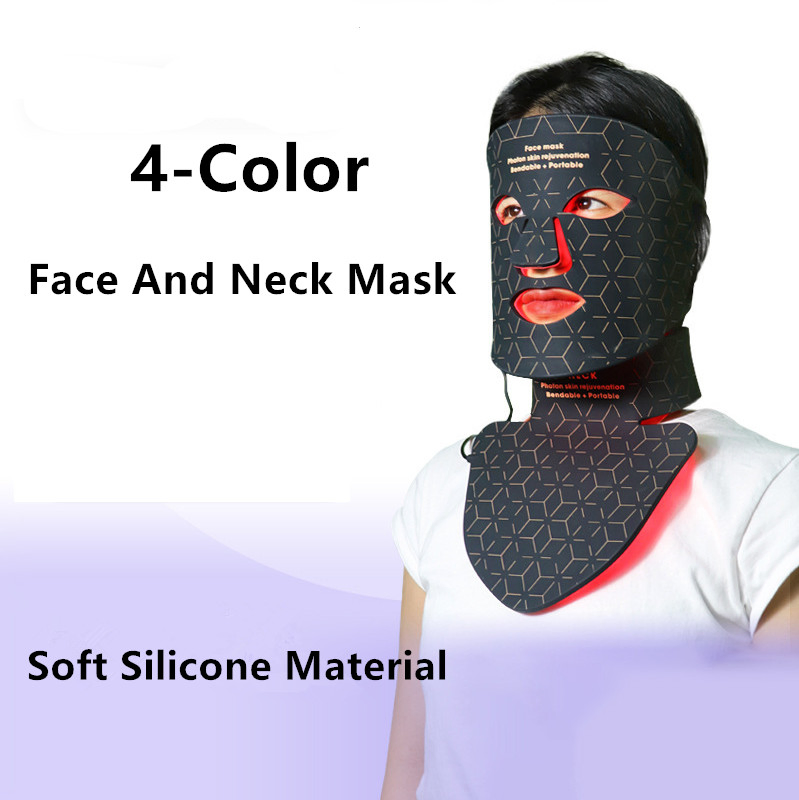 4-Colours Slight Silicone LED Facial Masks Face Skin Beauty &amp; Personal Care Product