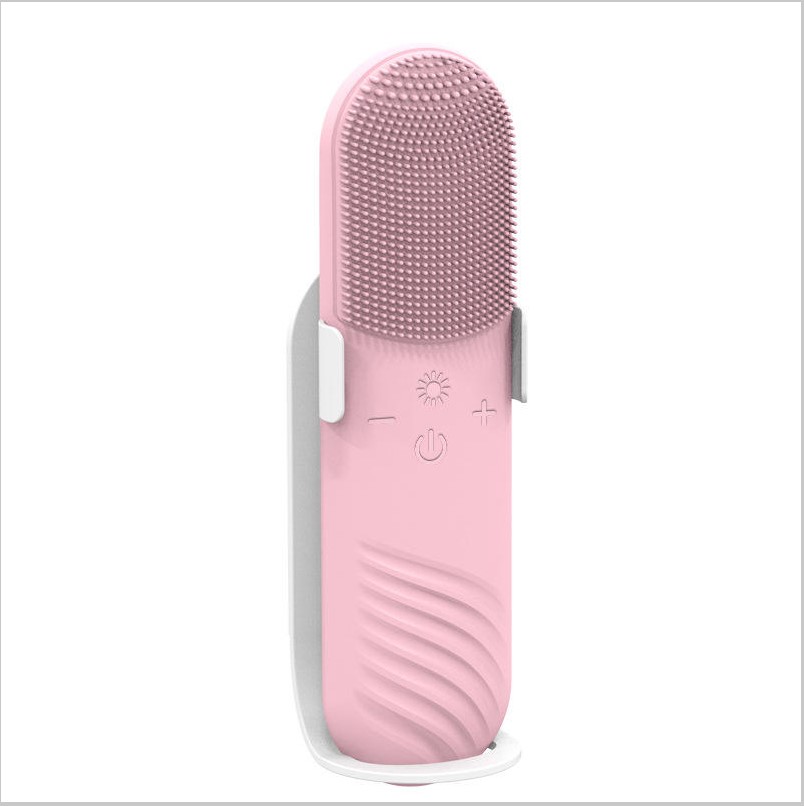 Portable Ultrasonic Electric Face Cleaning Brush Waterproof Silicone Spin Roller Sonic Massager LED Light Exfoliators Feature