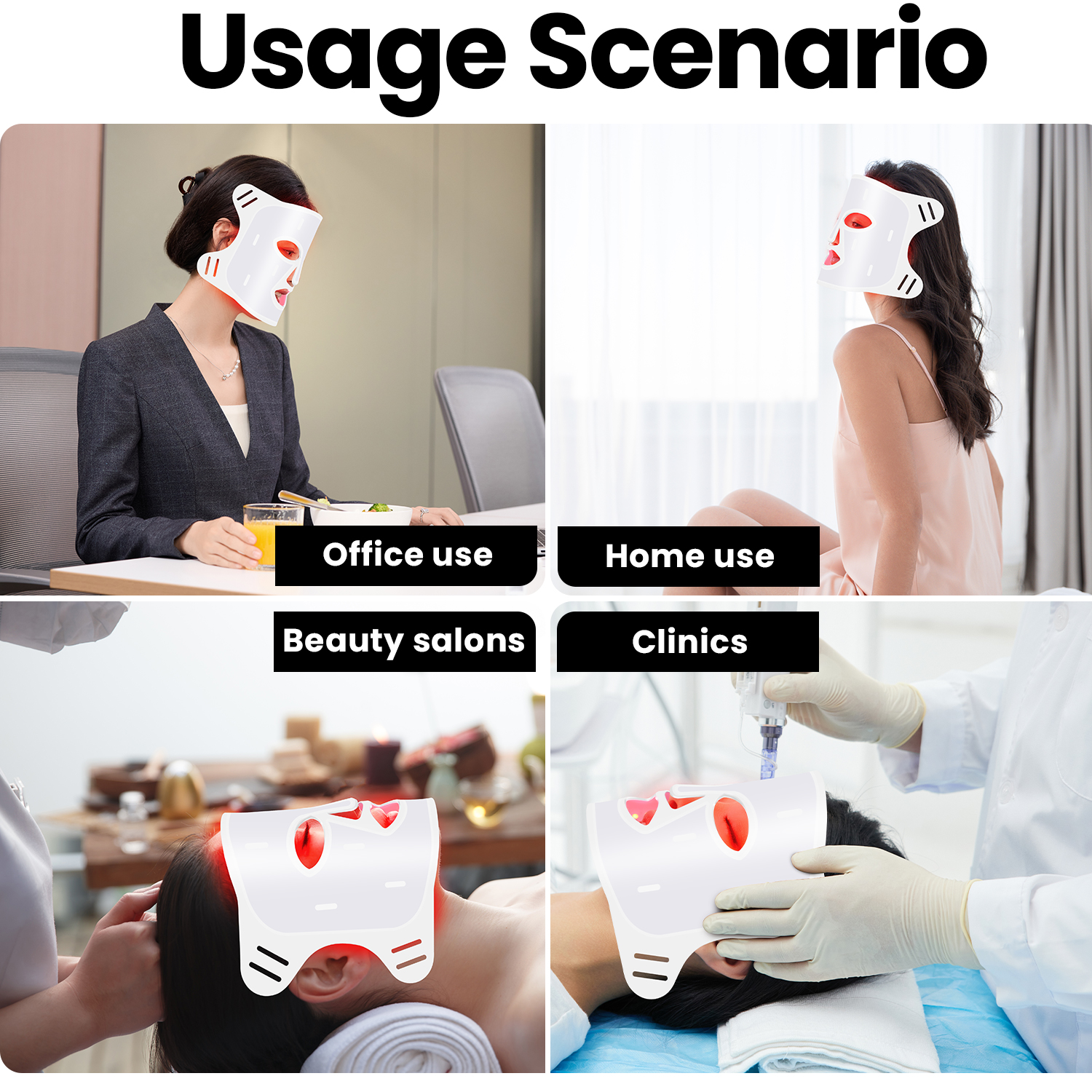 Medical Grades OEM ODM 415 630 830nm Led Beauty Face Mask Facial Silicone Near Infrared Led Light Therapy Mask Red Light Mask