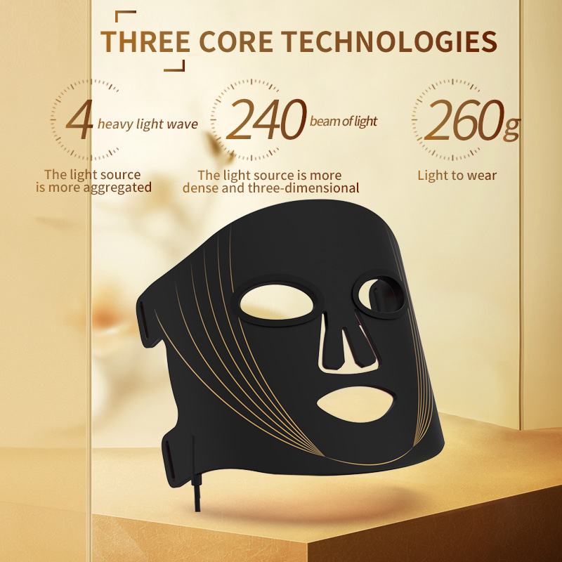 Yanxer LED Beauty Device Home Ems Red Light Therapy Face Mask 4 Colors Anti Wrinkle Skin Rejuvenation Facial Mask