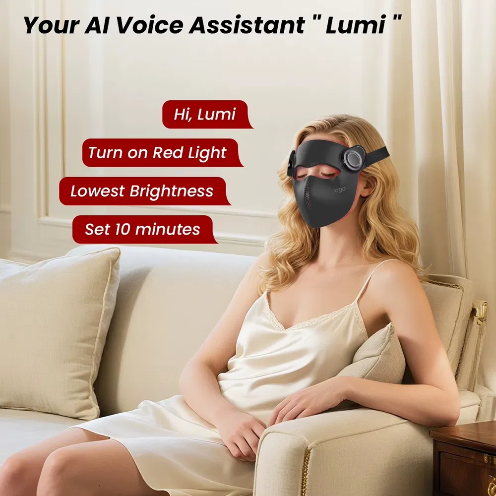 460nm/630nm/850nm Food Grade 3D Silicone Face Beauty Nir Infrared LED Facial Mask for Home Skin Care SPA Salon, Blue Red Light Therapy Device Wholesale
