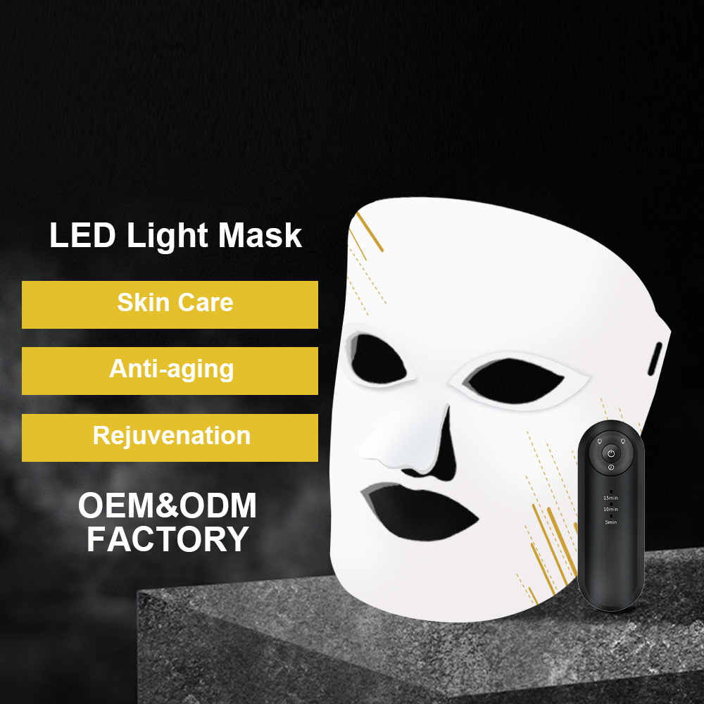 LED Facial Beauty Mask Removal Spa Care Red and 7-Color Light Wireless Facial Massager for Skin Care