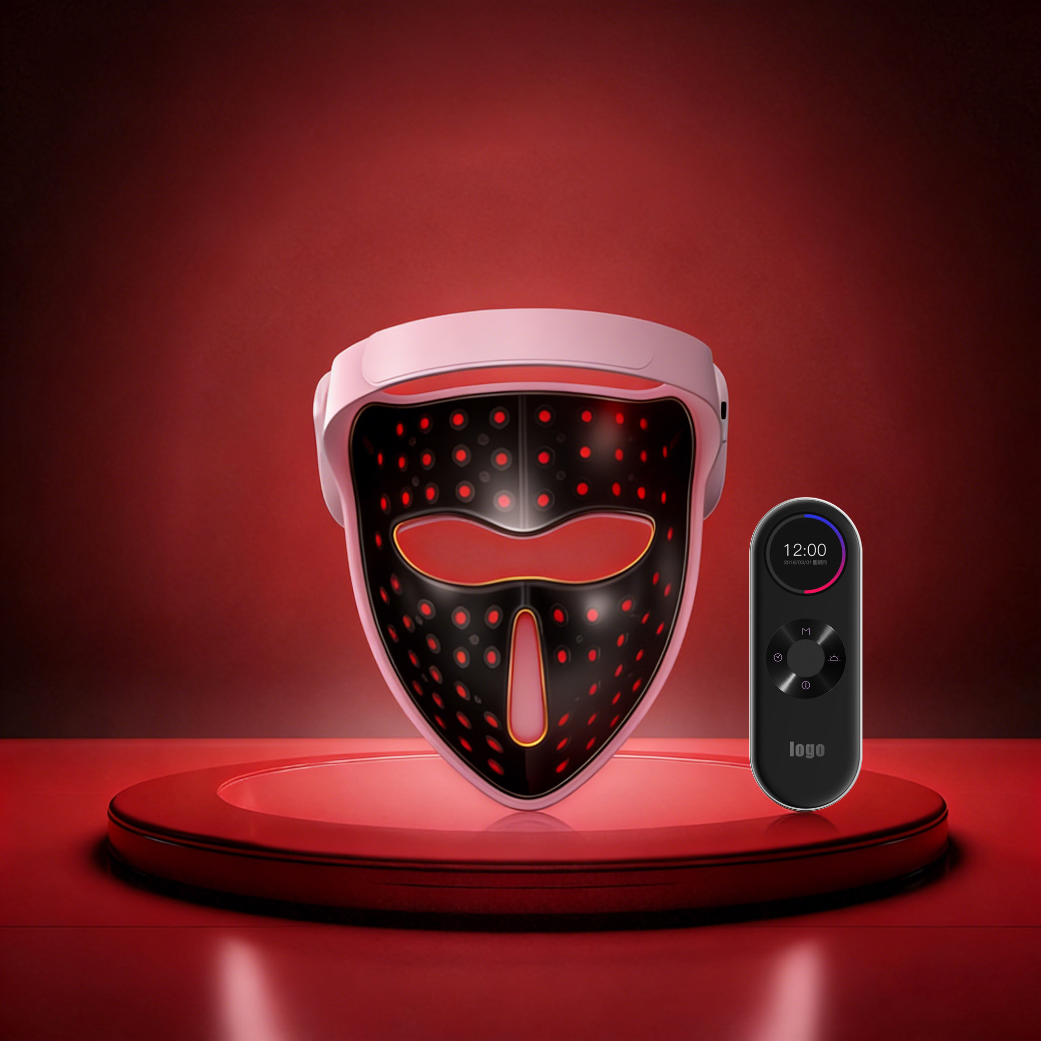 Voice Control Custom Logo Wholesale Silicone 460nm 630nm 850nm Led 3D Face Mask Light Therapy Led Facial Mask