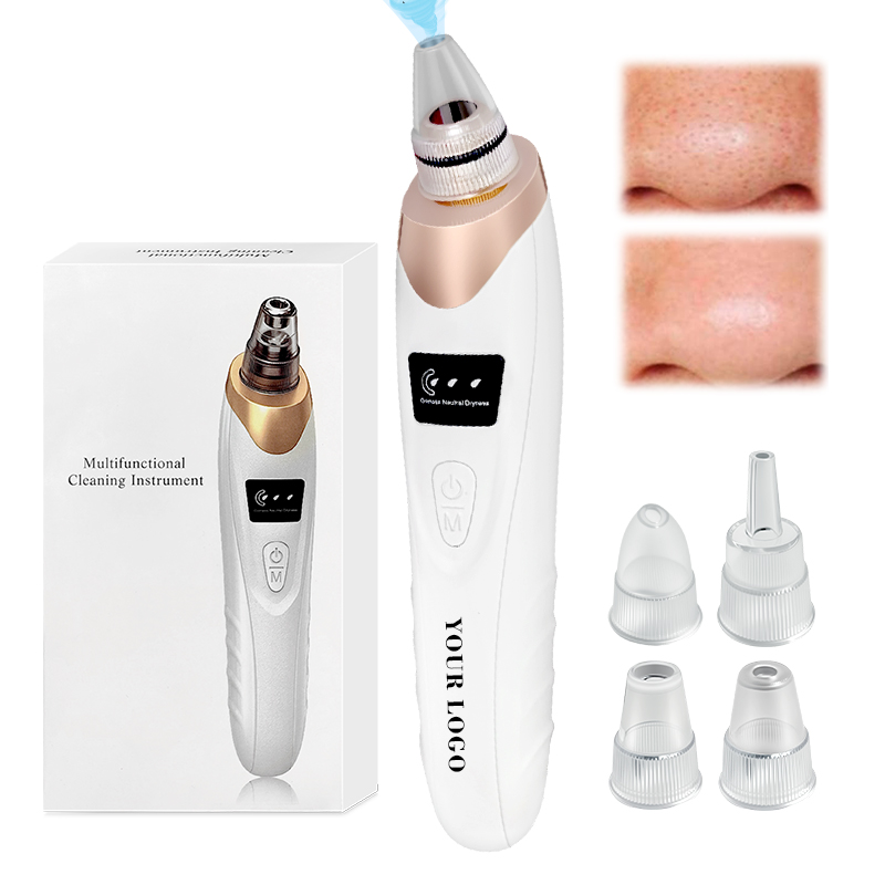Extractor Skin Tag Remover Tool Pore Cleaner with USB Charge 3 Modes 5 Suction Heads Blackhead Remover