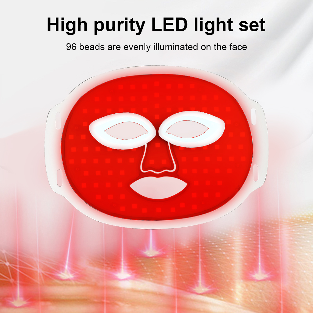 LED Facial Beauty Mask Removal Spa Care Red and 7-Color Light Wireless Facial Massager for Skin Care