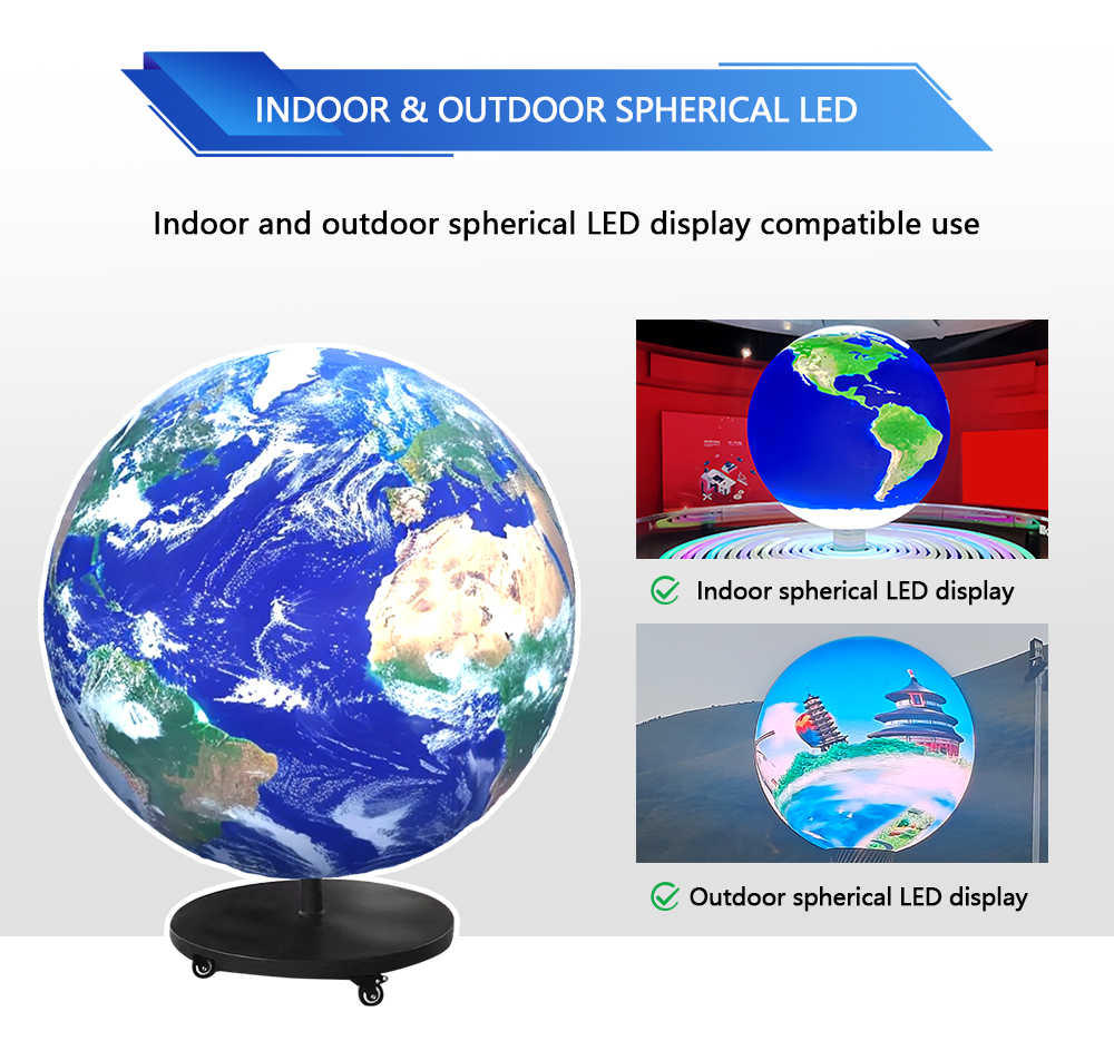 Hot Sale Customized P2.5 P5 P8 LED Ball Screen Seamless Design Sphere Video Wall 5m Outdoor Holographic Spherical LED Display