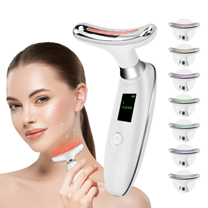 Kks 7-Color EMS LED Light Therapy Face Lift &amp; Neck Massager ABS Material with Multi-Plug (EU/UK/US) for Skin Tightening