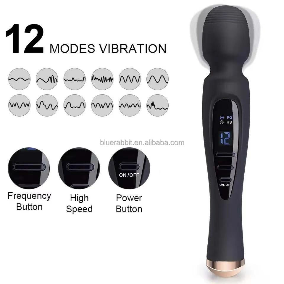 Luxury Personal Wand Massagers with LED Display Wholesale Wand Vibrators Body Neck Back Massage Powerful LED Wand Massagers