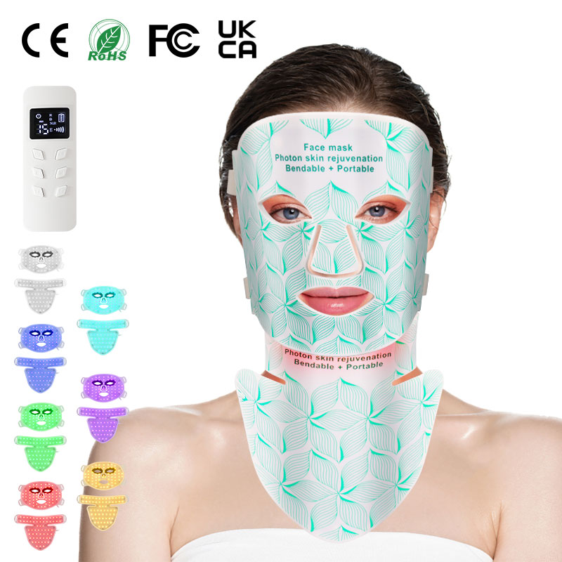 7 Colors LED Red Light Therapy Facial Mask Skin Rejuvenation Anti Aging Beauty Mask for Face Neck Home Skin Care Beauty Device