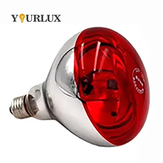 Yourlux 100W/300W Infrared Heating Lamp For Chicken And Pig Farms White Emitting Color Glass Body IR Lights