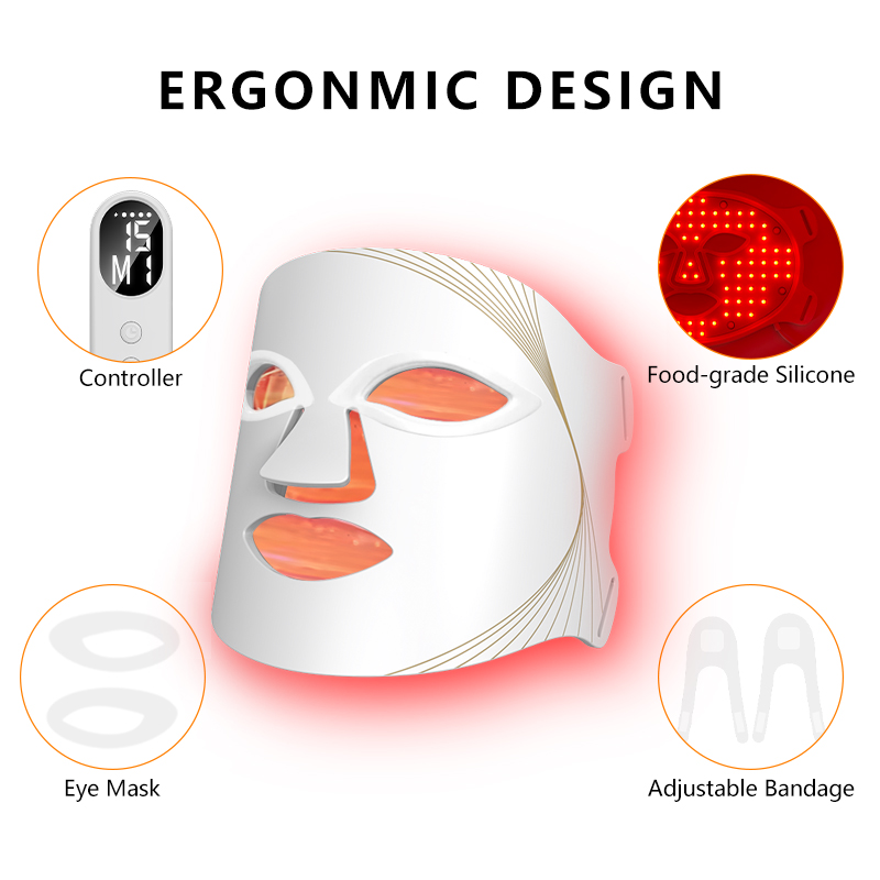 850nm Silicone Hand Held LED Near Infrared and Red Light Therapy Face Mask for Home Use