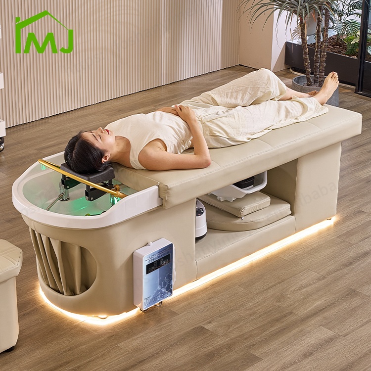 Factory Beauty Salon Hair Washing Head Spa Massage Table Shampoo Bed With LED
