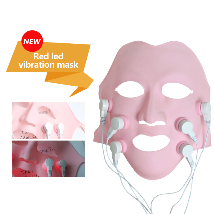 New Product Red LED Vibration Mask Facial Beauty Mask for Face Whitening Anti-Wrinkle Firm Skin Fade Dark Circles Skin Bouncing