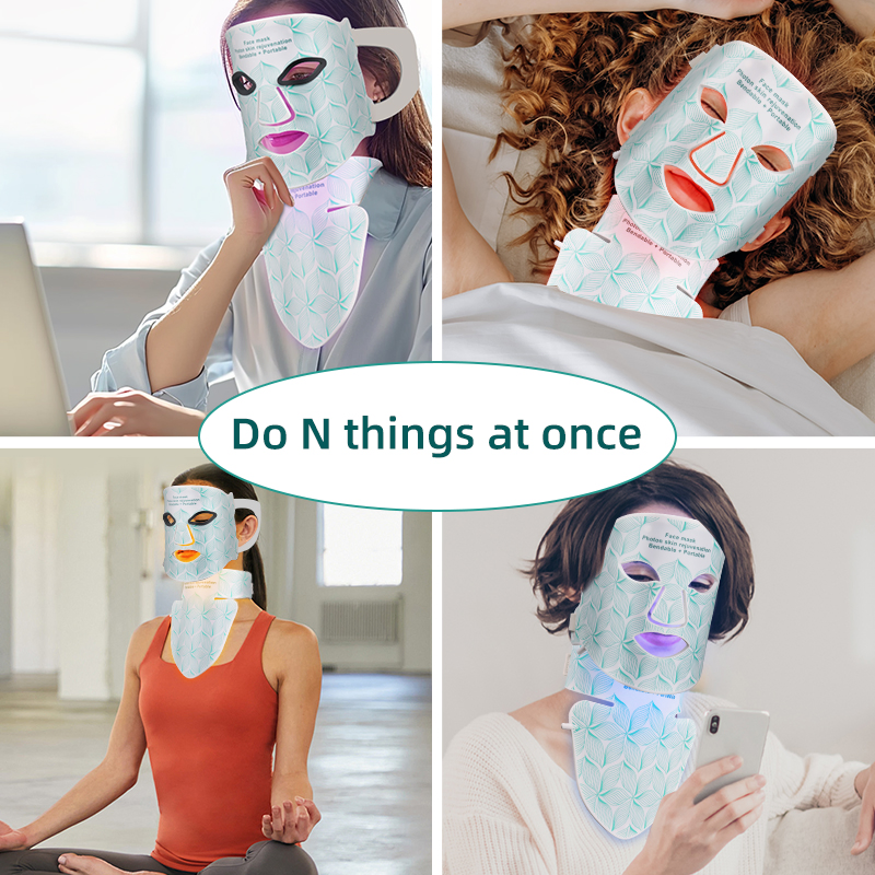 OEM Advanced Face Care LED Mask Skin Therapy Colorful LED Beauty Mask