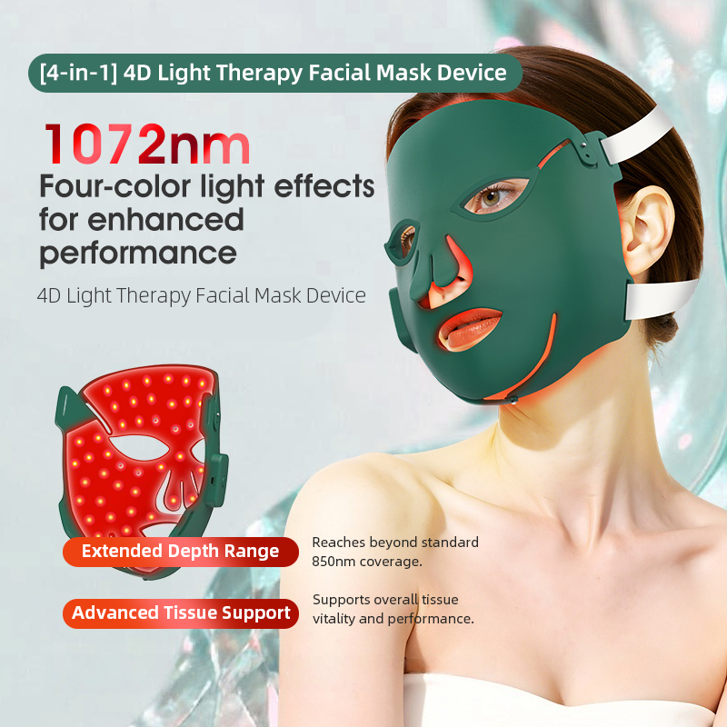 Redfy LED Facial Mask Comfortable Fit Adjustable Strap Device Portable Rechargeable Multi Spectrum Light Photon Therapy