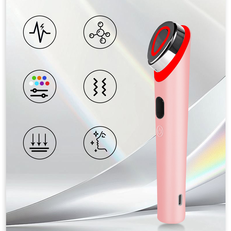 Portable Eye Massage Equipment Vibration &amp; Red Blue LED Ionic Skincare Under Eye Facial Massager Electric Eye Massager Wand