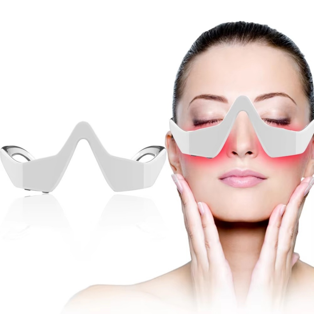 Facial Red Light Beauty Eye Massager Light Therapy Eye Beauty Wand for Facial Skincare Wand Purple &amp; White Rejuvenation Tool