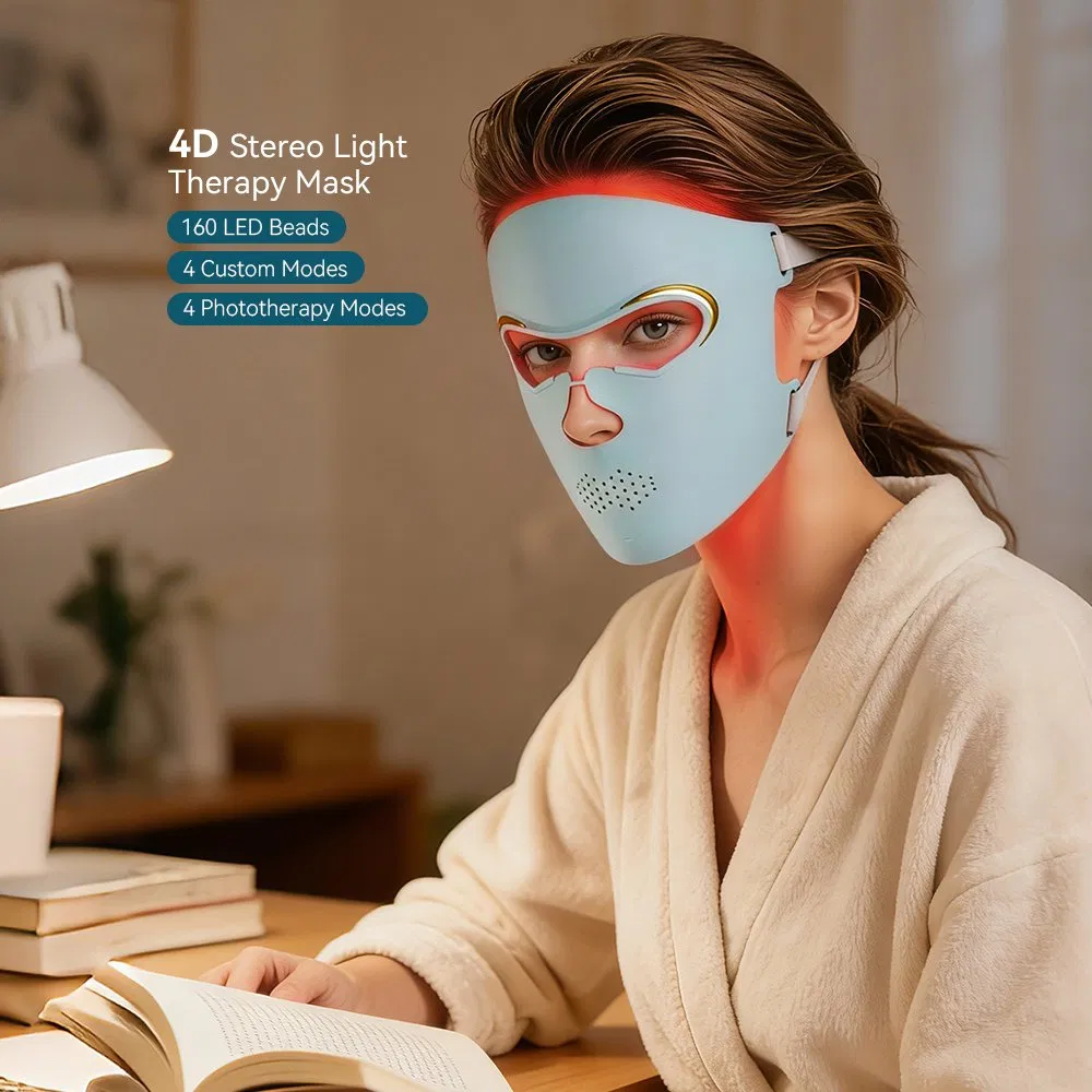 OEM ODM Manufacturer Professional Wholesale Custom Medical Grade 4 Color Silicone LED Beauty Facial Mask 630nm 850nm Infrared Red Light Therapy Face Mask
