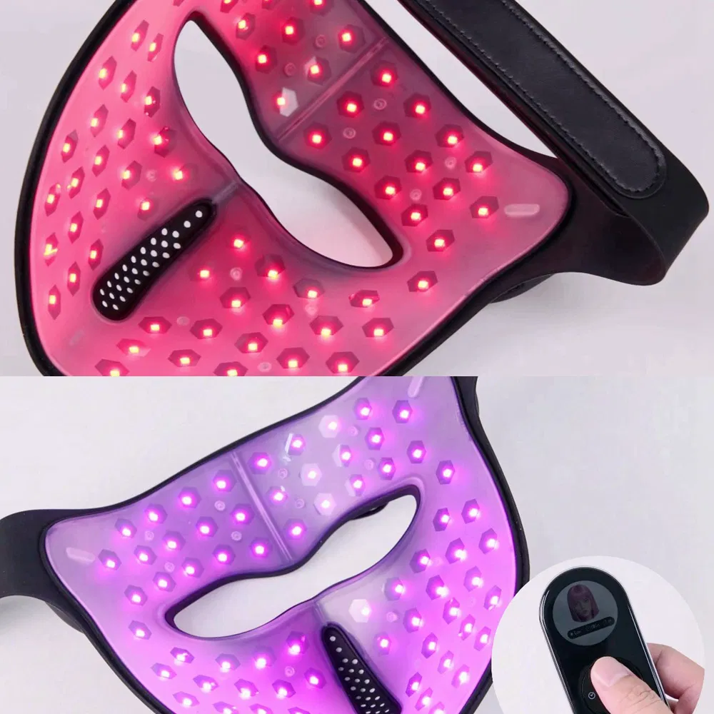 ODM OEM Food Grade 3D Laser Silicone Face Beauty Nir Infrared LED Facial Mask for Skin Care SPA Salon, Blue Red Light Therapy Device Wholesale
