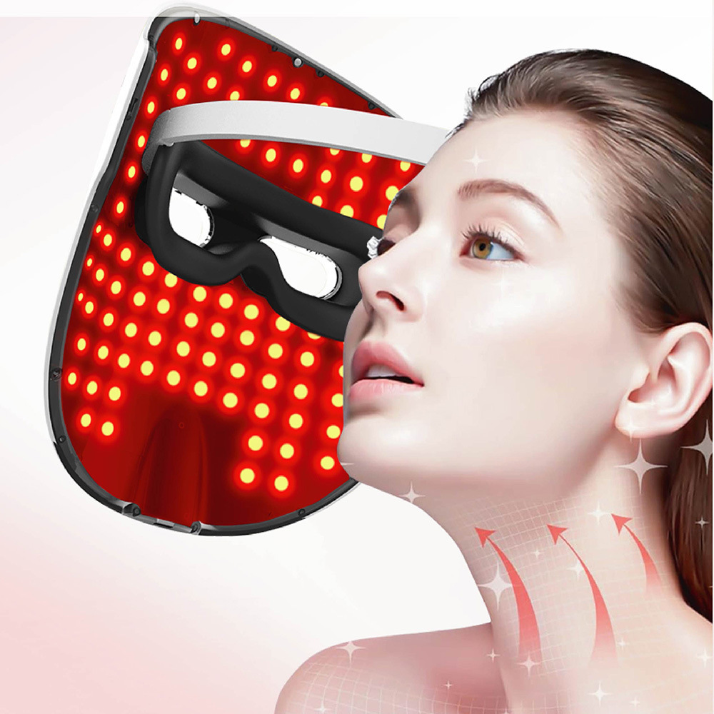 ABS 90Pcs LED Face Mask Facial Light Therapy 850nm And 630nm Infrared Mask Led Facial Masks Red Light Mask For Home Use